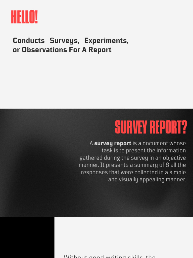 Conducts Surveys, Experiments, or Observations For A Report | PDF ...