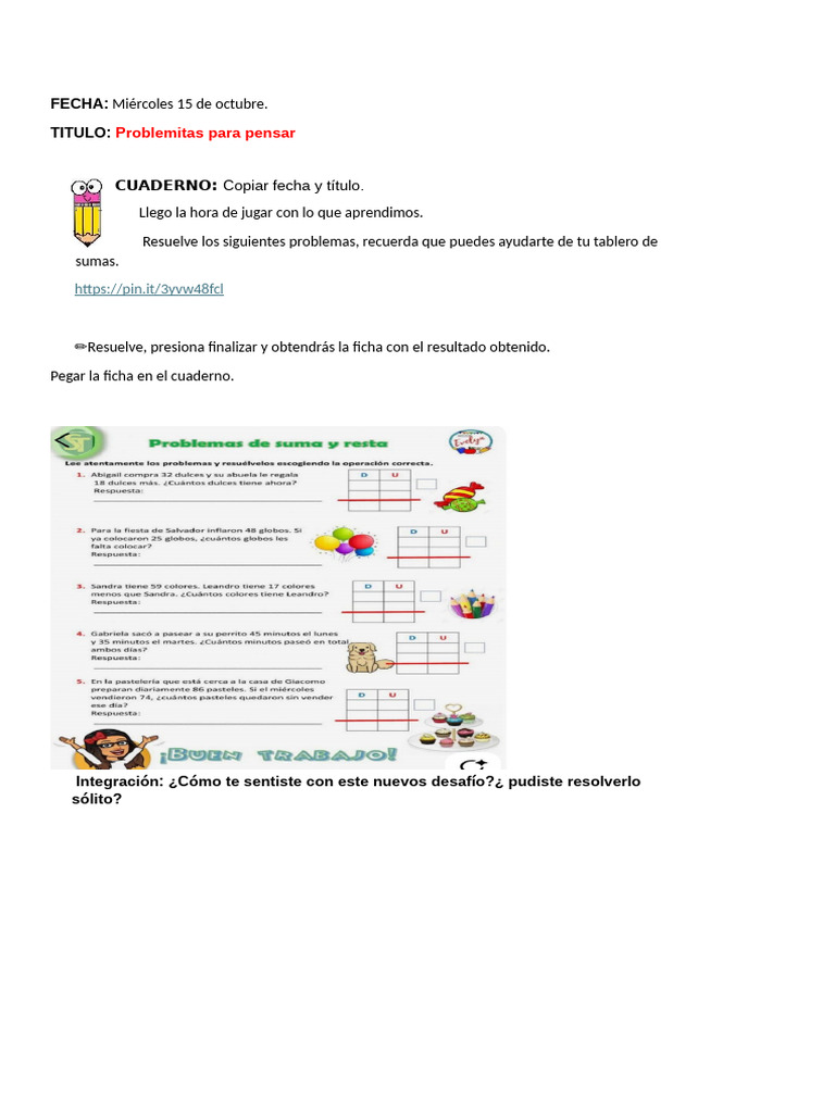 Problemas de Matemáticas para Niños | PDF