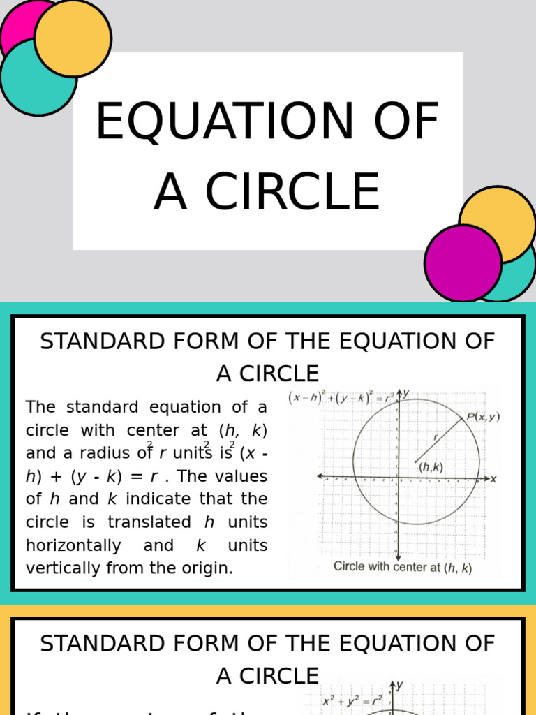 Circle Equation: Standard & General Forms | PDF | Circle | Radius