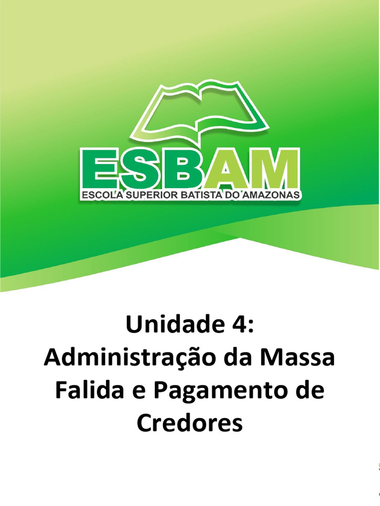 Administração da Massa Falida e Credores | PDF | Falência | Crédito