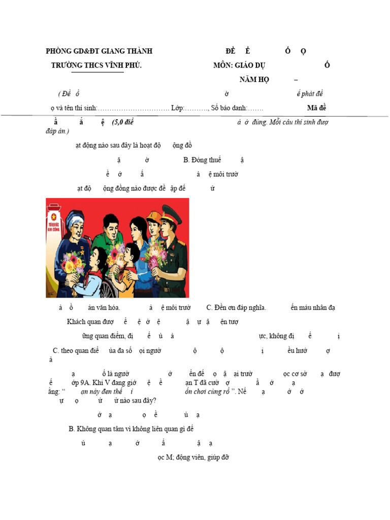 ĐỀ THI GDCD 002 | PDF