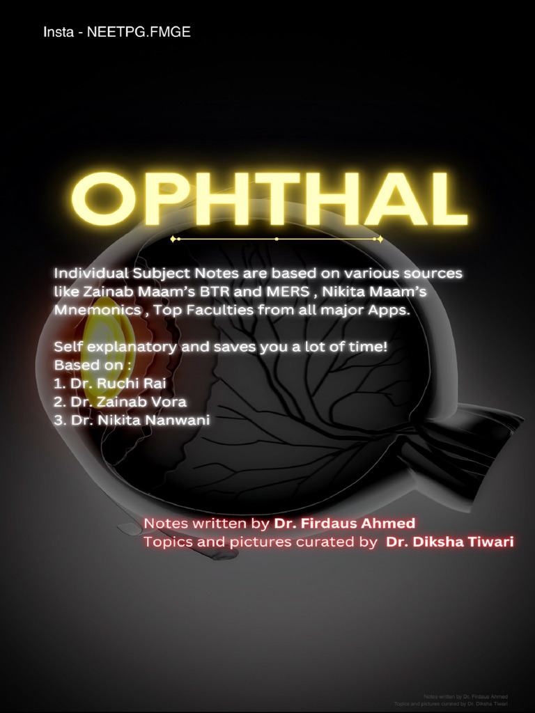 Ophthalmology Neet PG Notes PFD | PDF