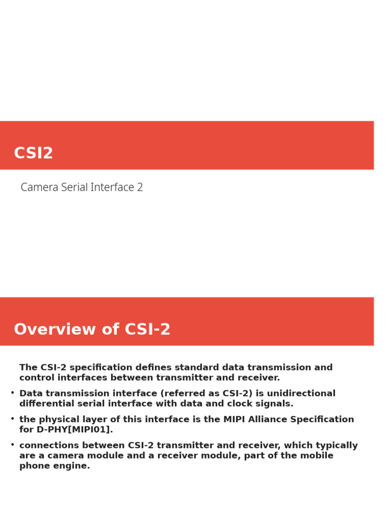 Overview of MIPI CSI-2 Specification | PDF | Network Packet | Computer ...