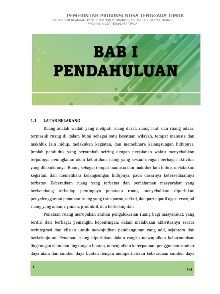 Revisi RTRW Provinsi NTT 2010-2030 | PDF