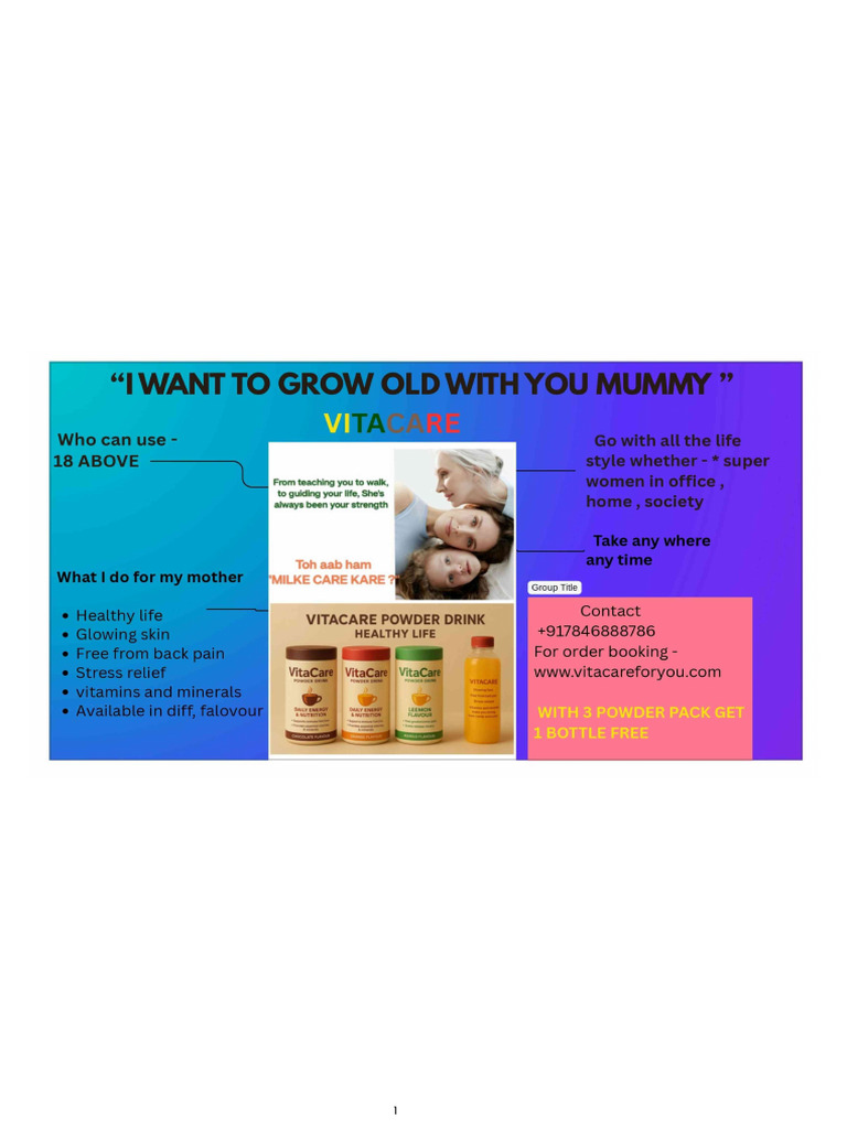 Vitacare Product | PDF