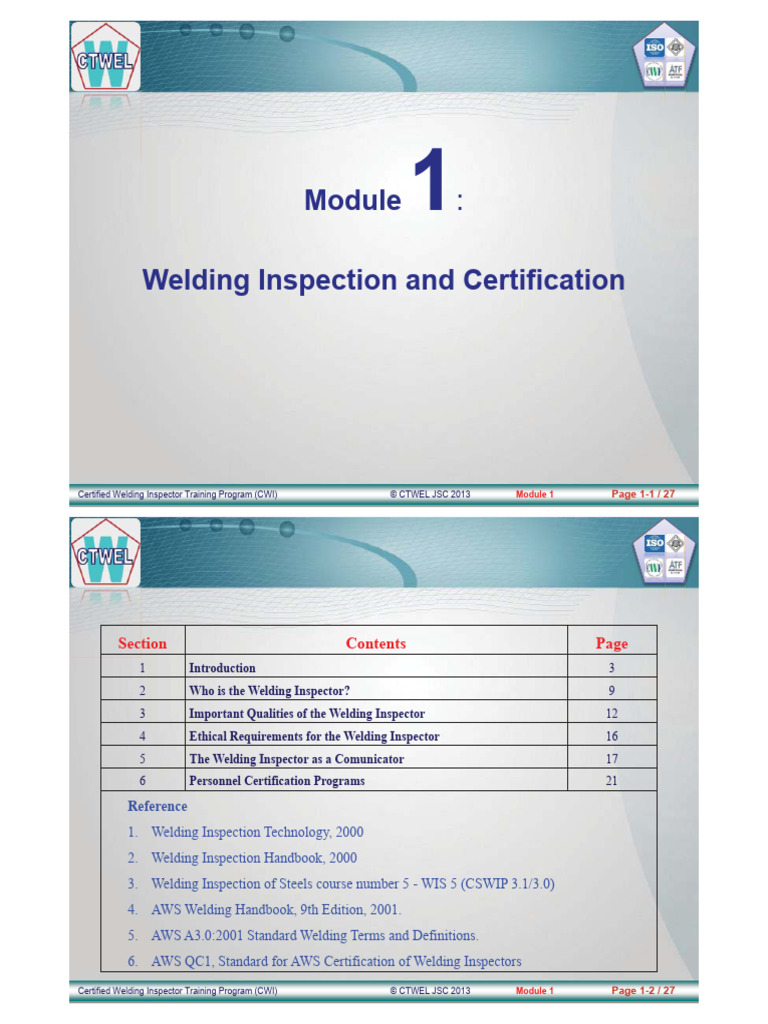 CWI Đã Ghép 2 Silde 1 Trang | PDF | Nondestructive Testing | Welding