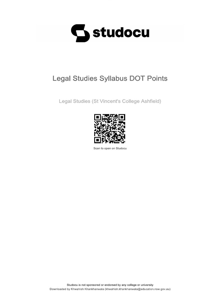 Legal Studies Preliminary Dot Points | PDF