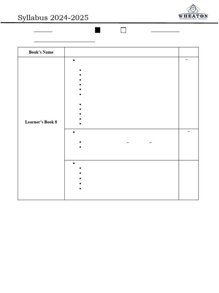 Grade 7 Tentative Syllabus - Half Yearly | PDF
