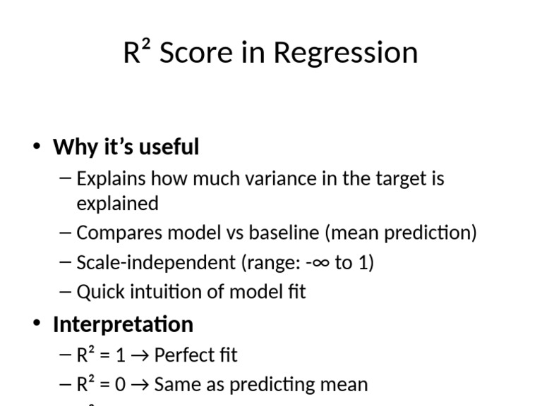 Understanding R² Score in Regression | PDF