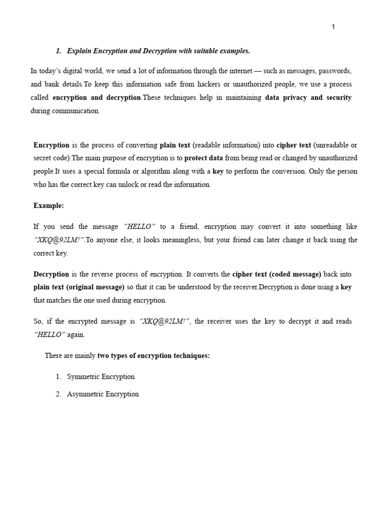Understanding Encryption and Decryption | PDF | Encryption | Key ...