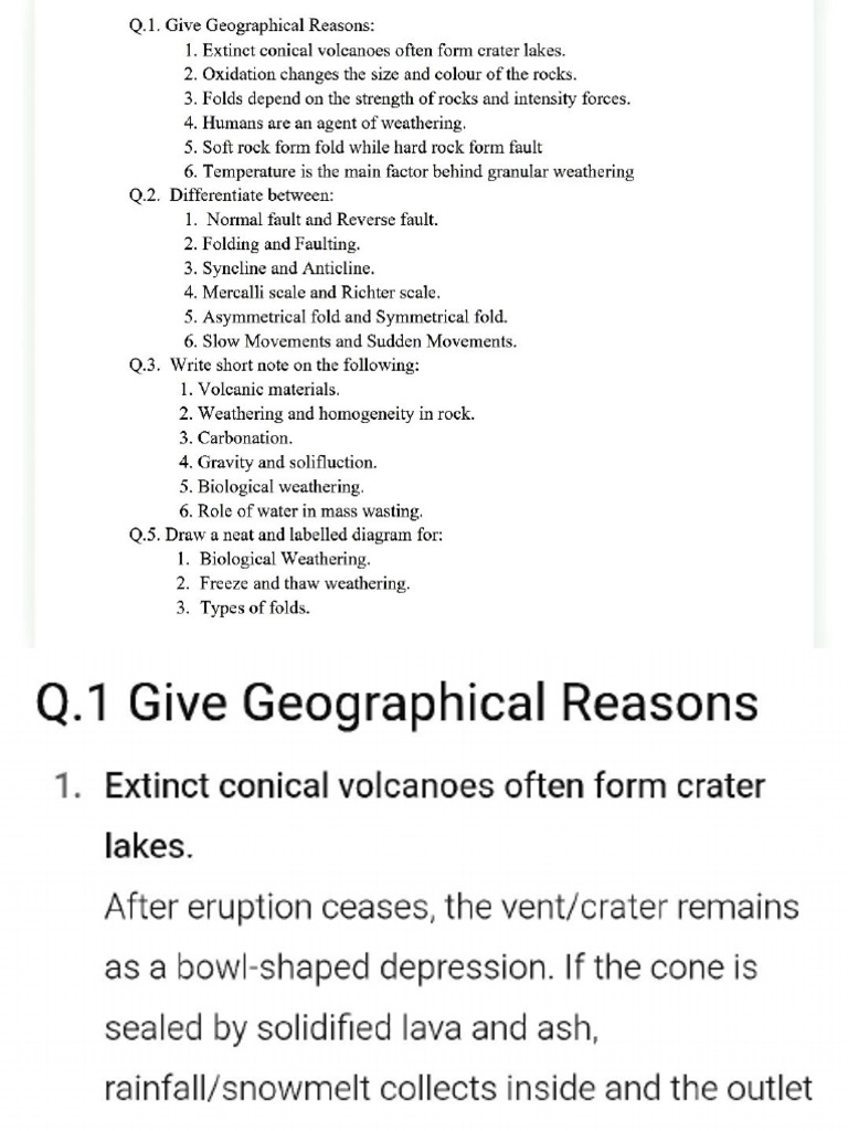 Geography Question Bank Answers | PDF