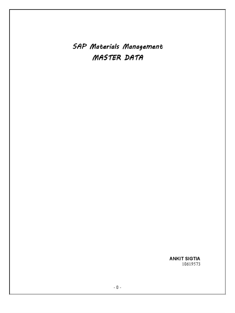 SAP MM Master Data Overview | PDF | Exports | Stocks
