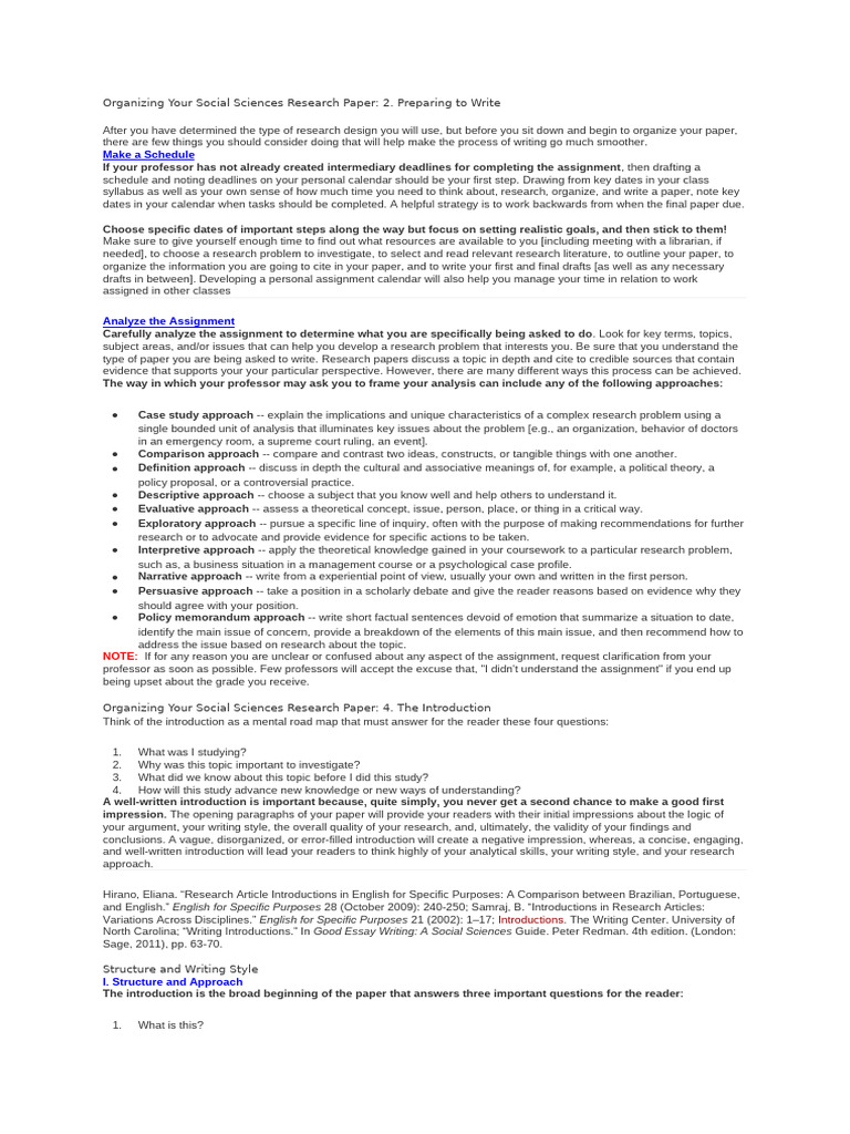 Preparing to Write a Social Sciences Paper | PDF | Narrative | Argument