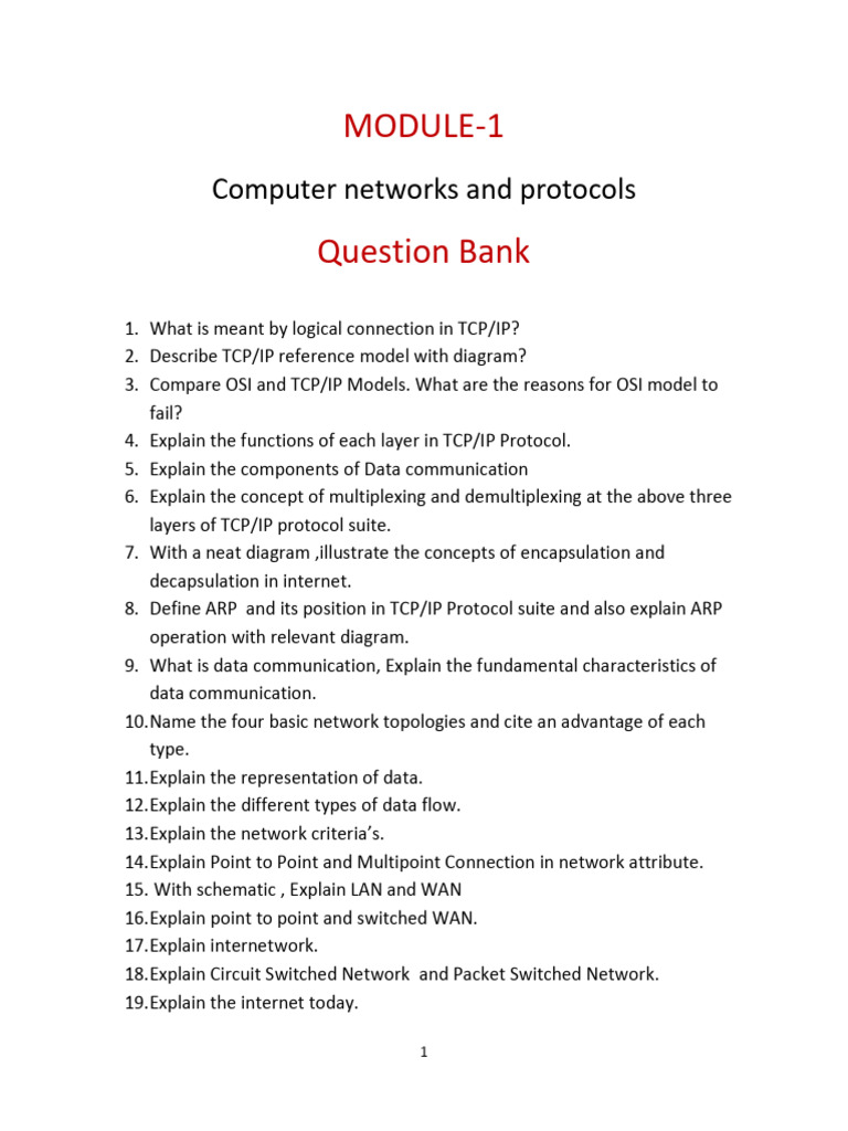 Module 1 - QB CN&P | PDF