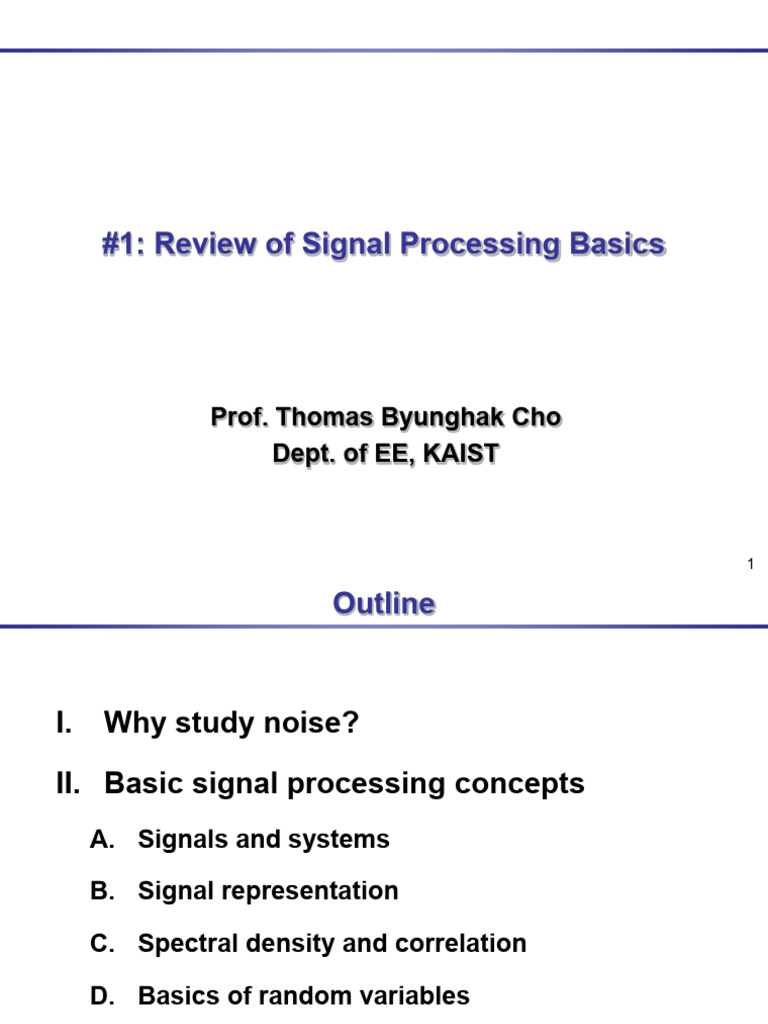 Signal Processing Fundamentals Explained | PDF | Probability ...
