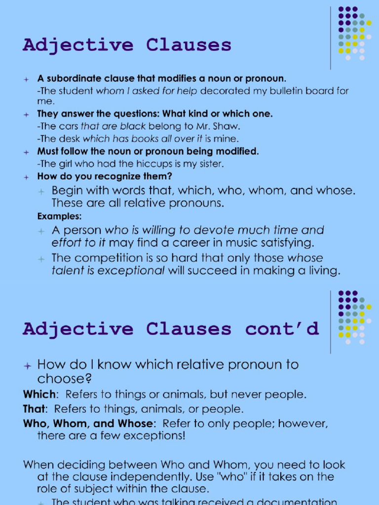 Adj:Adv Clauses | PDF