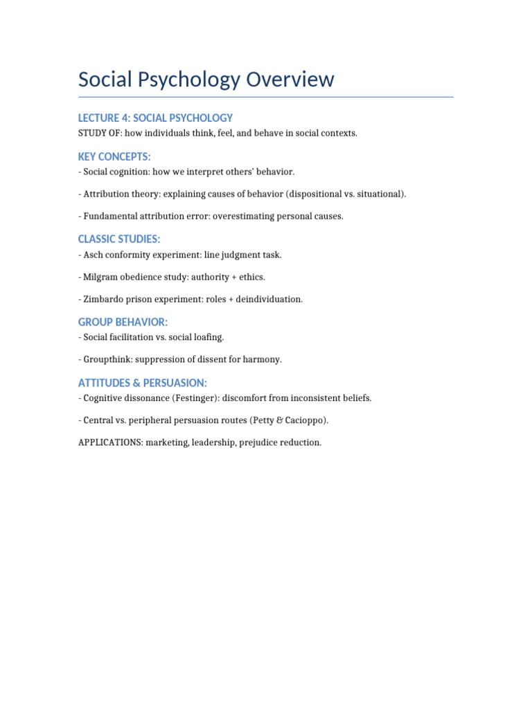 Key Concepts in Social Psychology | PDF