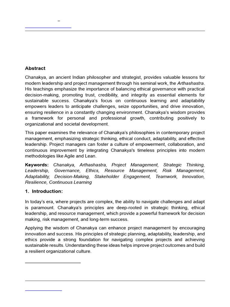 Chanakya's Wisdom for Project Management | PDF | Leadership | Project ...