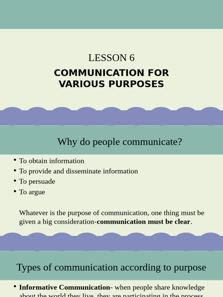 Lesson6 Purposive Communication | PDF | Public Speaking | Communication