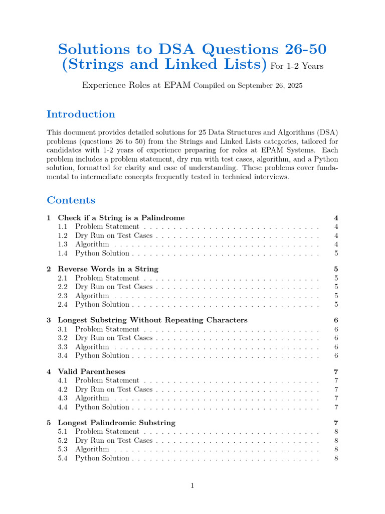 DSA Solutions: Strings & Linked Lists | PDF | Algorithms And Data ...