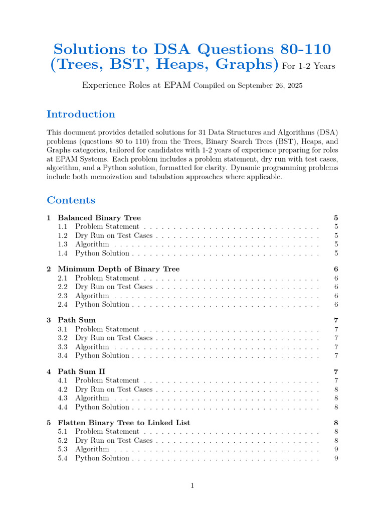 DSA Solutions for Trees & Graphs | PDF | Algorithms | Applied Mathematics