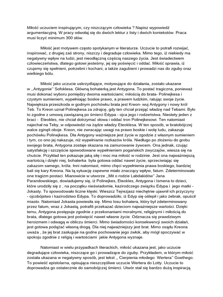 Rozprawka - J. Polski | PDF