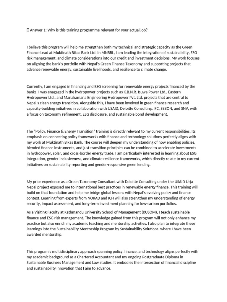 New Microsoft Word Document | PDF | Sustainability | Mentorship