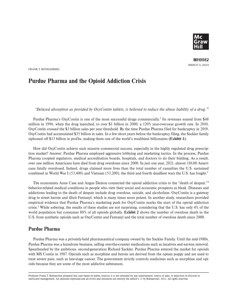 Purdue Pharma's OxyContin Crisis | PDF | Oxycodone | Morphine