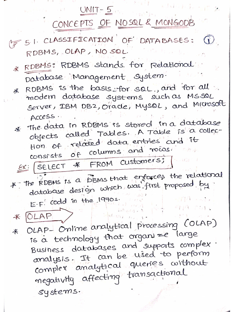 DBMS Unit5 Handnotes | PDF