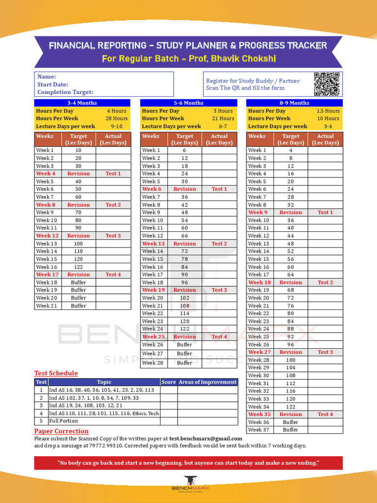 Financial Reporting - Study Plan | PDF