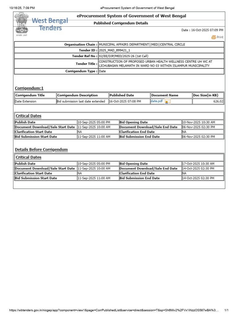 EProcurement System of Government of West Bengal-1 | PDF | Procurement ...