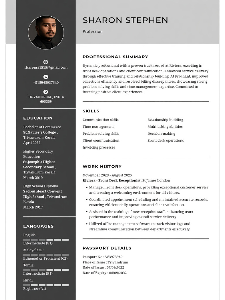 Sharon Stephen CV Attached | PDF