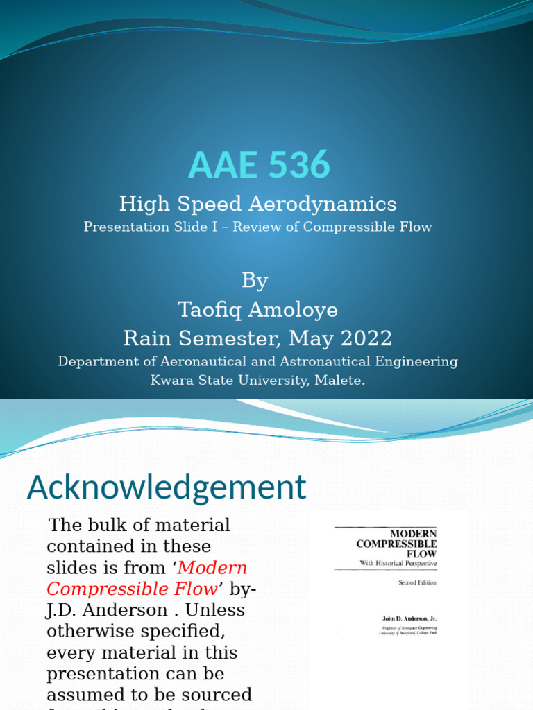 Compressible Flow in High-Speed Aerodynamics | PDF | Fluid Dynamics | Gases