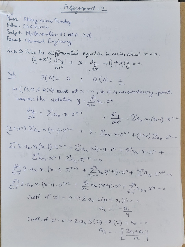 Assignment 2 Mathematics | PDF