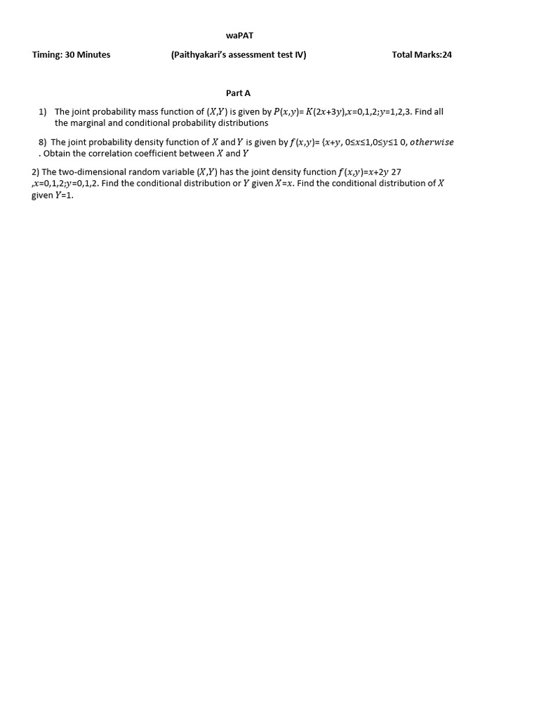 Probability Distributions Assessment Test | PDF