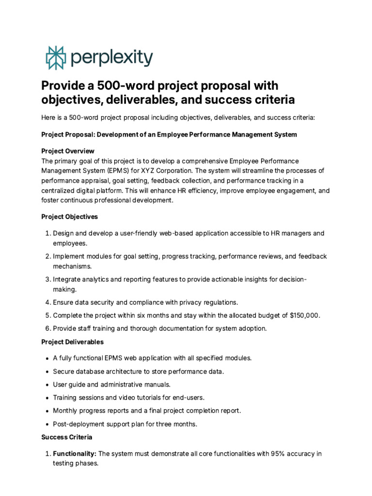 Employee Performance Management System Proposal | PDF | Usability ...