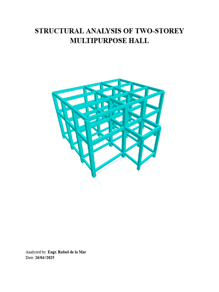 Structural Analysis of Two-Storey Hall | PDF | Civil Engineering ...