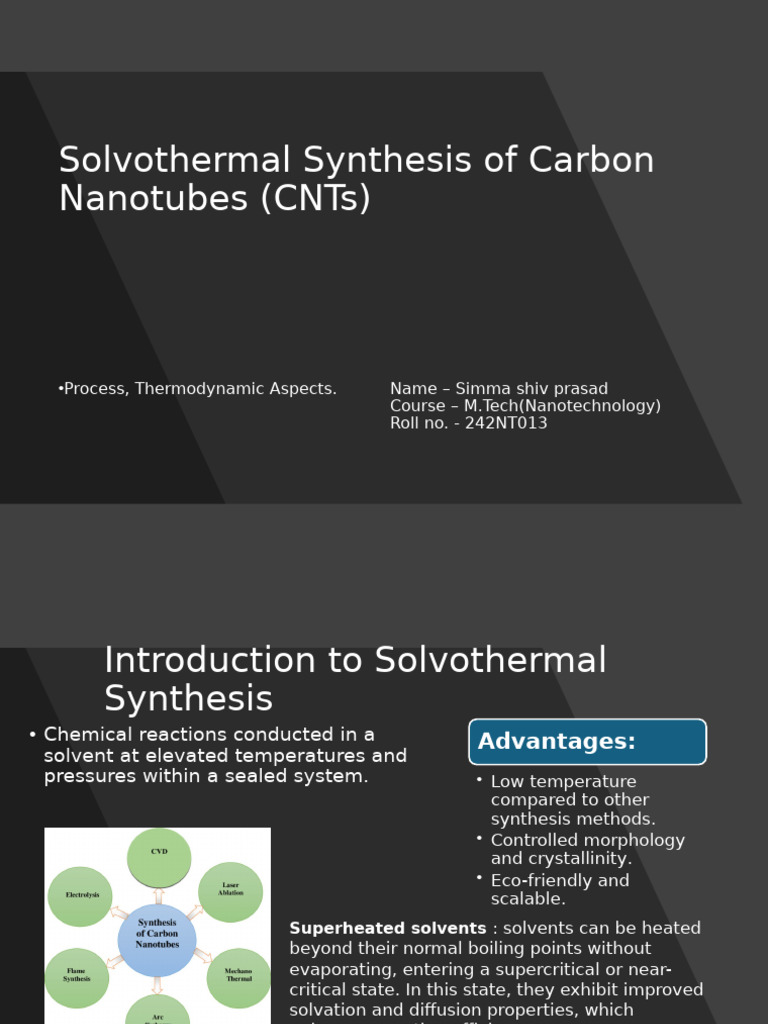 Solvothermal Synthesis of Carbon Nanotubes | PDF | Carbon Nanotube ...