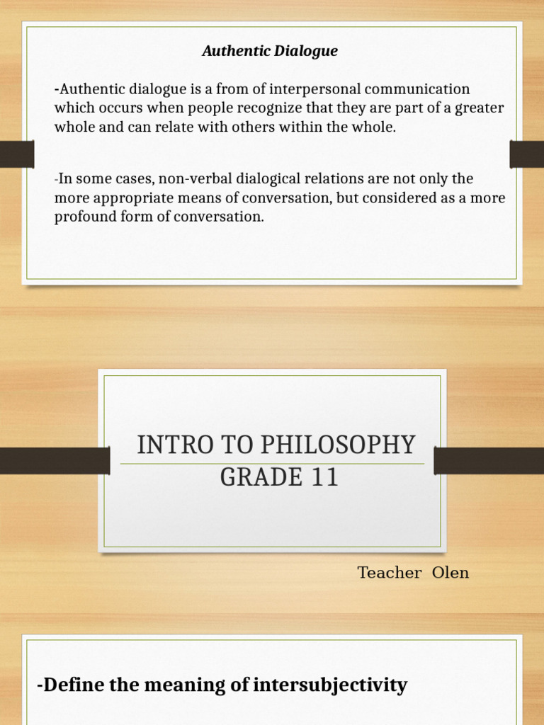 Authentic Dialogue and Intersubjectivity | PDF | Empathy | Dialogue