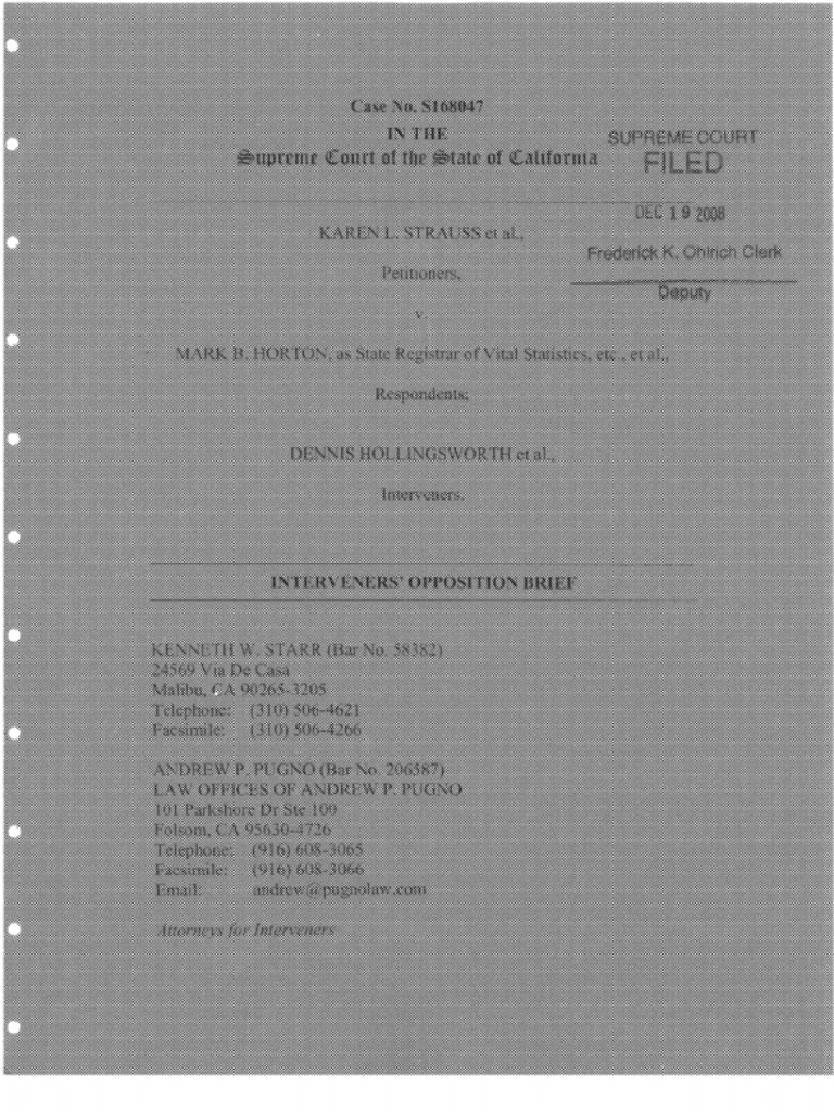 Prop 8 Opposition Brief Virtue Public Sphere