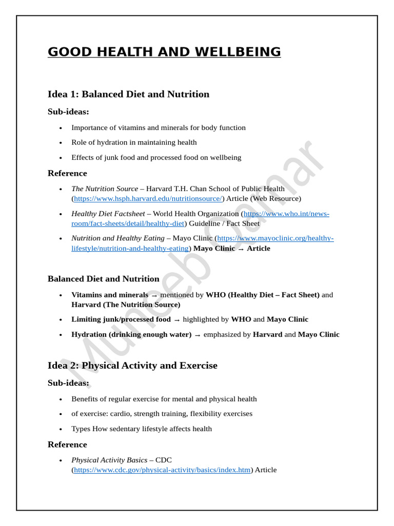 Health, Nutrition, and Wellbeing Guide | PDF | Healthy Diet | Mental Health