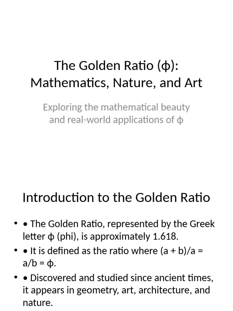 The Golden Ratio: Beauty in Math and Art | PDF | Ratio | Mathematics