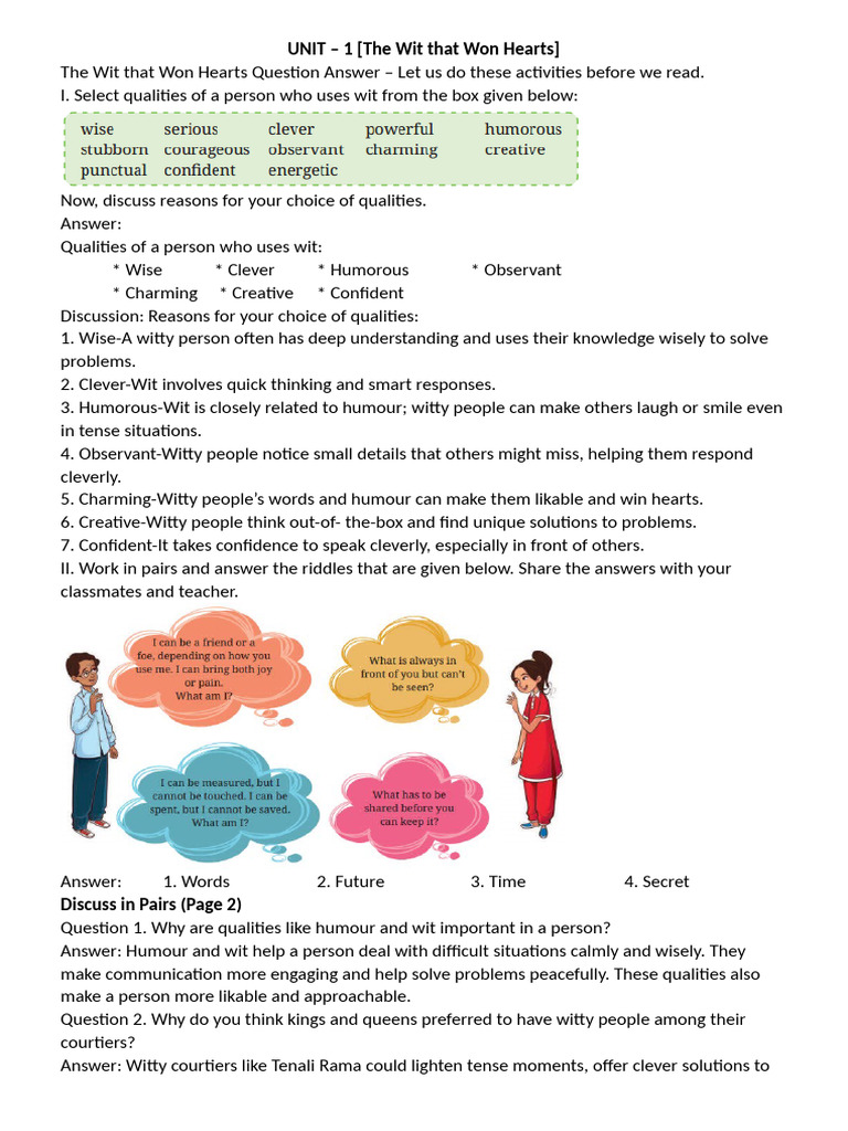 Qualities of Witty People Explained | PDF | Essays | Narrative