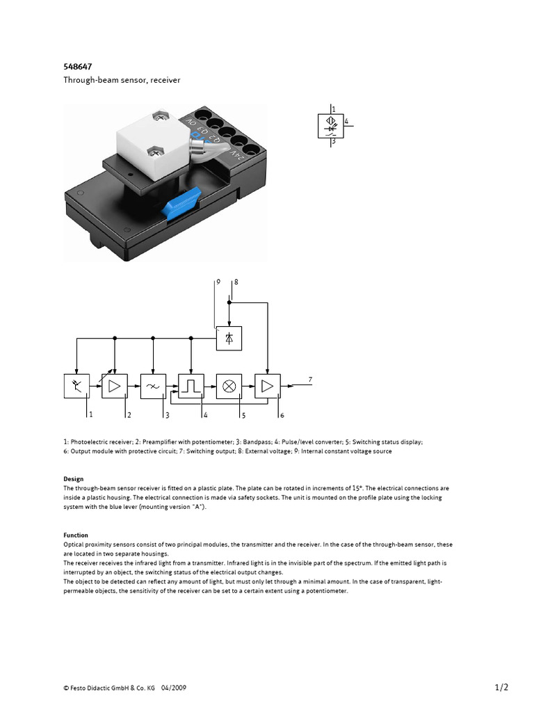 en Through Beam Sensor Receiver | PDF | Light | Sensor