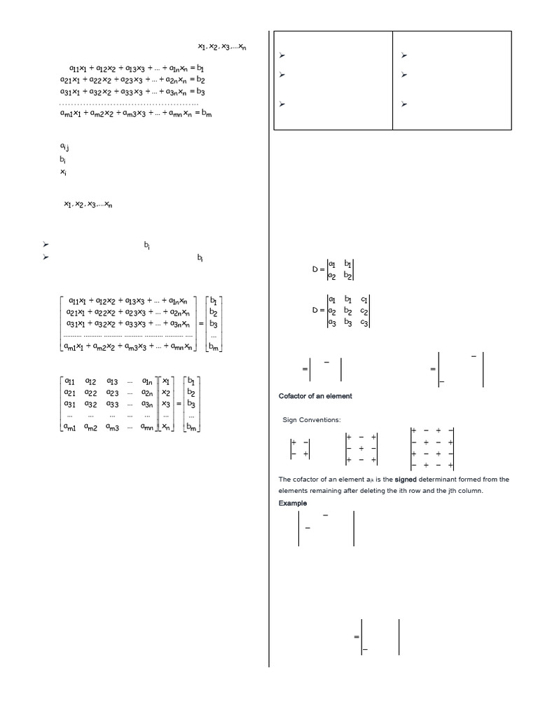 Linear Systems of Equations Explained | PDF | Determinant | Matrix ...