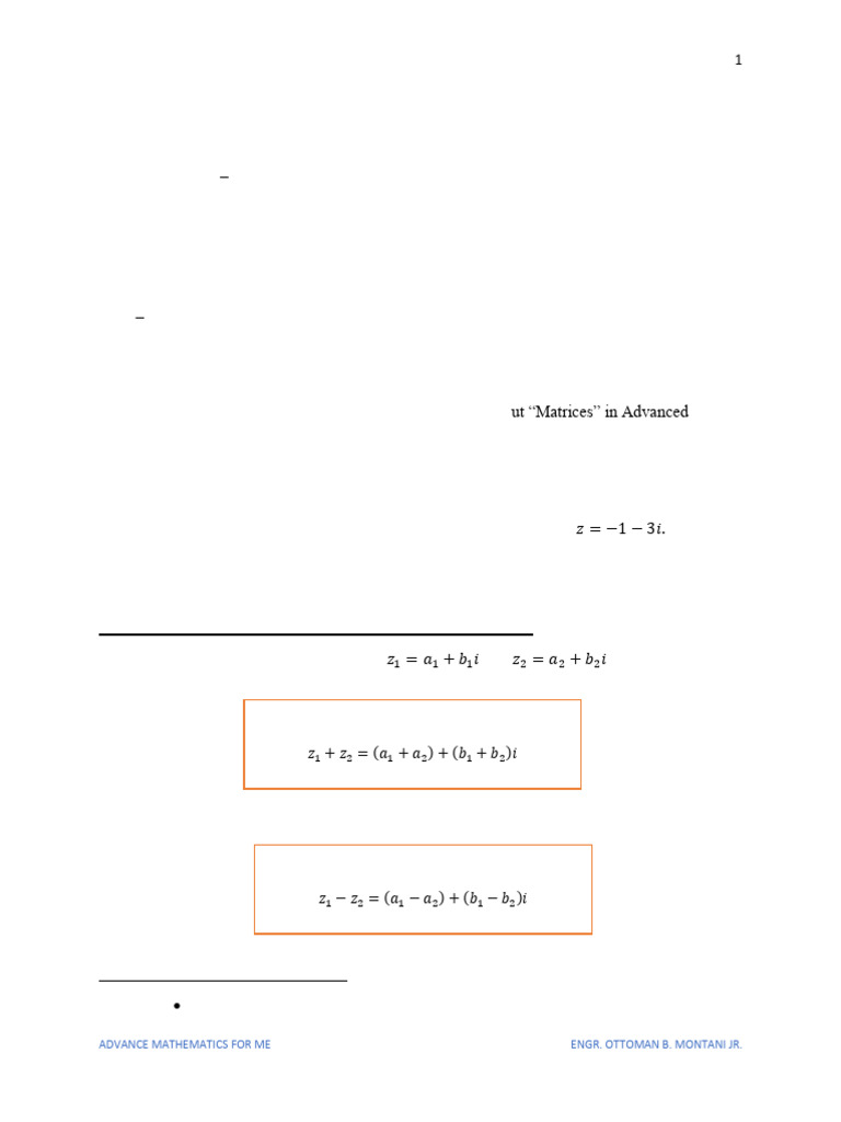 Complex Number Operations Guide | PDF | Complex Number | Multiplication
