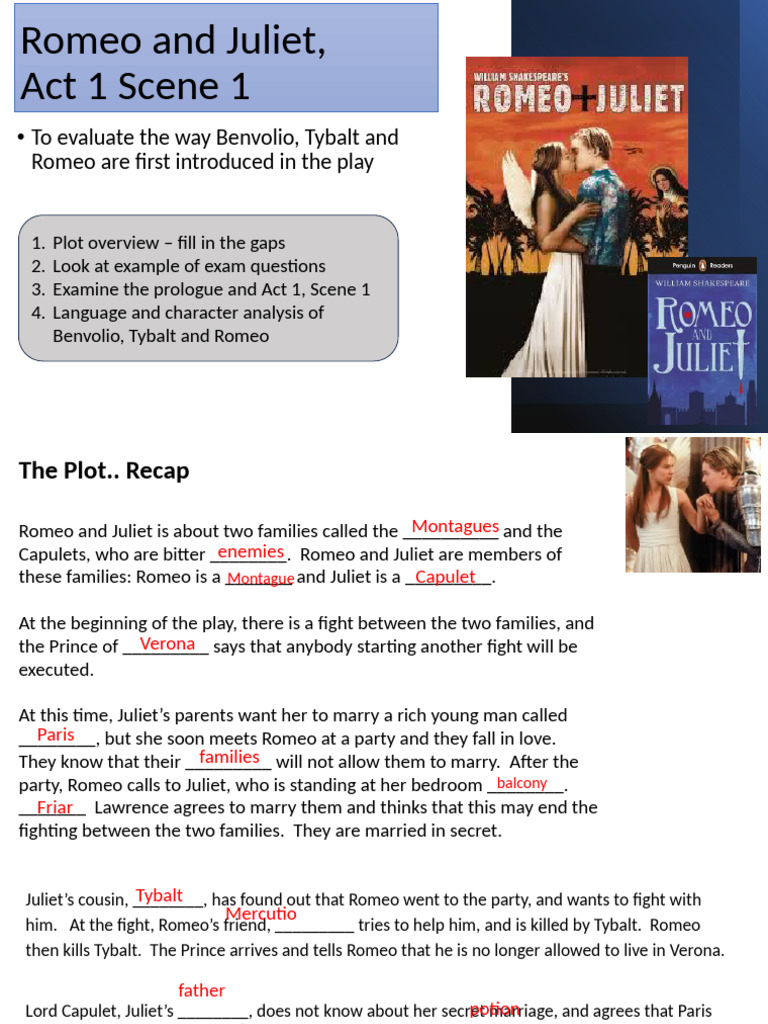 Analysis of Romeo and Juliet Act 1 Scene 1 | PDF | Characters In Romeo ...