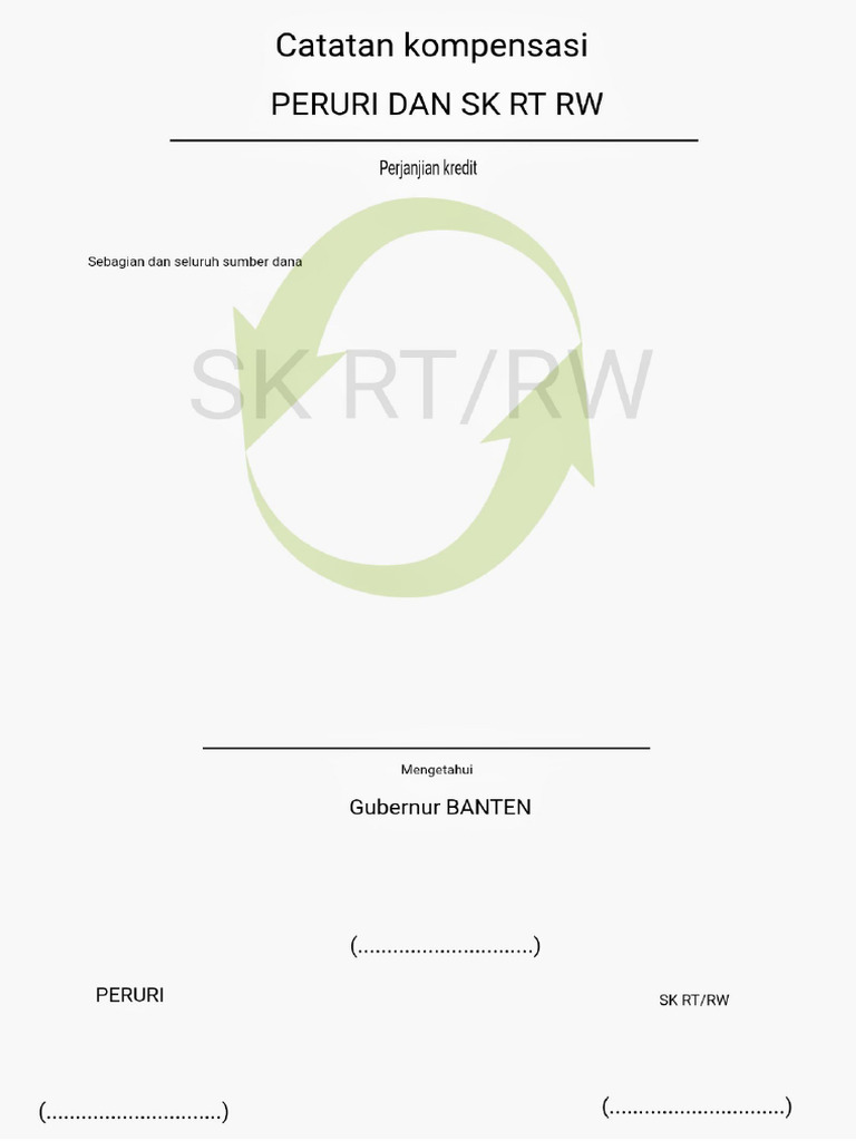 Document Perjanjian Peruri Dan SK RT - RW | PDF