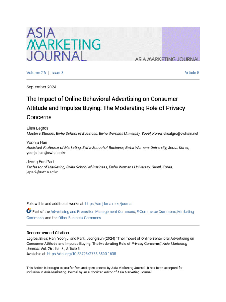 Online Behavioral Ads and Consumer Impact | PDF | Attitude (Psychology ...