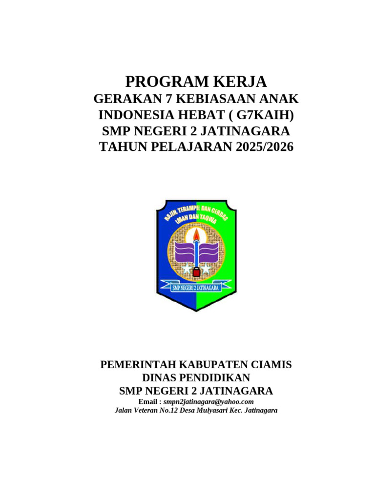 Program G7KAIH SMP Negeri 2 Jatinagara | PDF